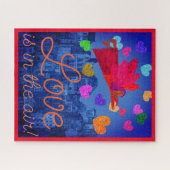 Liebe in der Luft-Engel und Herzvalentin Puzzle (Horizontal)