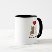 Liebe in der Luft lustiger Kaffeebecher Tasse (VorderseiteRechts)