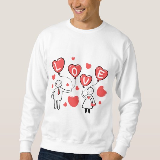 "Liebe in der Luft" mit Herzblasen Sweatshirt (Vorderseite)