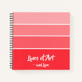 Liebe in der Luft - Rot bis Rosa - Weißes Notebook Notizblock