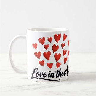 Liebe in der Luft Rote Herzen Romantischer Kaffeeb Kaffeetasse