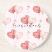 Liebe in der Luft rote rosa Herzballons Getränkeuntersetzer (Vorne)