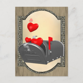 Liebe in der Post Postkarte