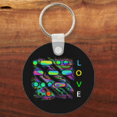 LIEBE in der Schlüsselkette Morse Code Schlüsselanhänger (Vorderseite)