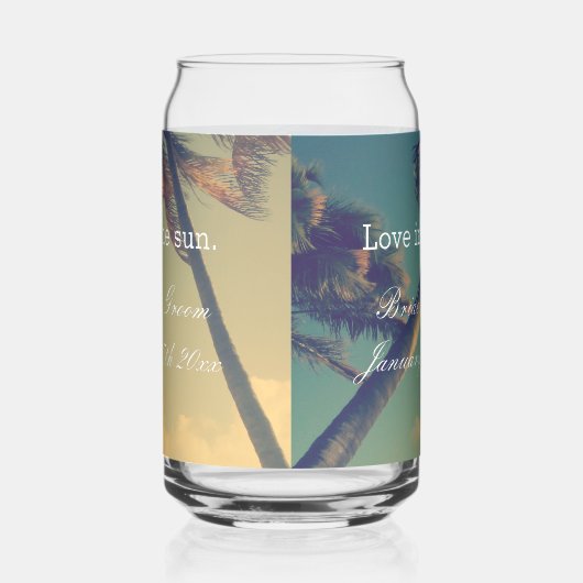 Liebe in der Sonne idyllische Strand Hochzeit kann Dosenglas (Rechts)