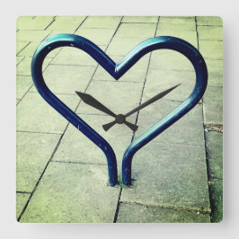Liebe in der Stadt Quadratische Wanduhr