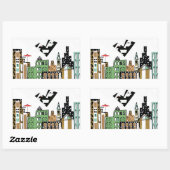 LIEBE IN DER STADT RECHTECKIGER AUFKLEBER (Blatt)