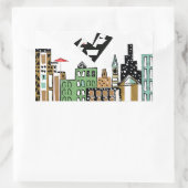 LIEBE IN DER STADT RECHTECKIGER AUFKLEBER (Tasche)