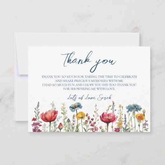 Liebe in der Wildblume Wasser im Blut Dankeskarte (Vorderseite)