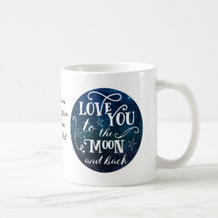 Liebe in die Tasse der Mond- und Hintergalaxie