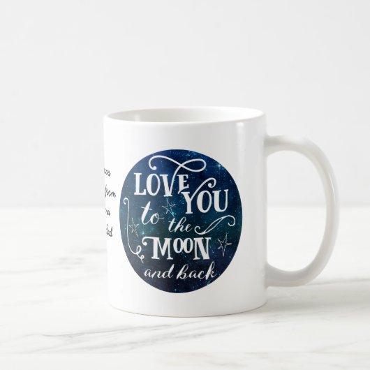 Liebe in die Tasse der Mond- und Hintergalaxie (Rechts)