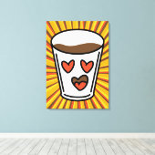 Liebe in einem Cup Leinwanddruck (Insitu (Holzboden))