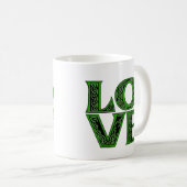 Liebe in einem irischen keltischen Schriftart Kaffeetasse (VorderseiteRechts)