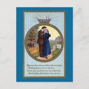 Liebe in einem Ring Vintage Romanze Postkarte