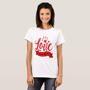 Liebe in einem Shirt, Valentine Hearts & Liebe Fra T-Shirt