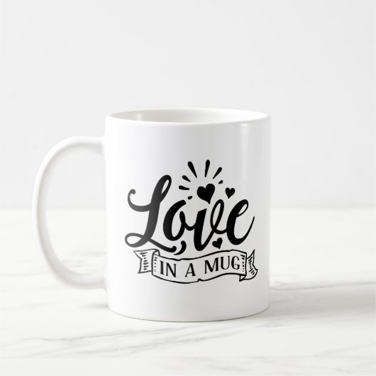 Liebe in einem Tasse-Design Kaffeetasse (Links)