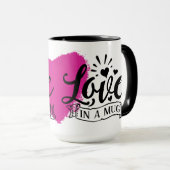 Liebe in einem Tasse rosa Herz (VorderseiteRechts)