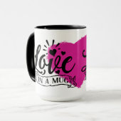Liebe in einem Tasse rosa Herz (Vorderseite Links)