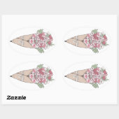 Liebe in einer beliebigen Blume Ovaler Aufkleber (Blatt)