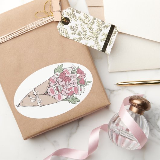 Liebe in einer beliebigen Blume Ovaler Aufkleber (Schenken)