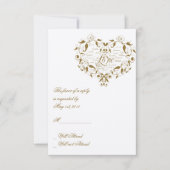 Liebe in einer beliebigen Sprache in Gold-Antwortk RSVP Karte (Vorderseite)