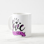 Liebe in einer Tasse Romantischer Schwarz/Rosa (Vorderseite Links)