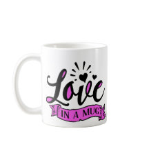Liebe in einer Tasse Romantischer Schwarz/Rosa
