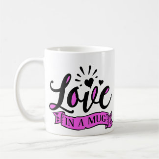 Liebe in einer Tasse Romantischer Schwarz/Rosa