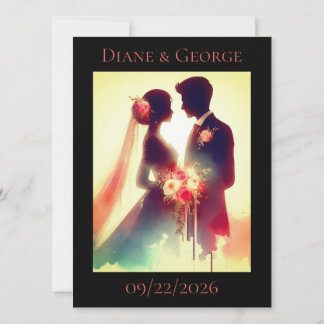Liebe in Farbe Flach Save The Date Karte