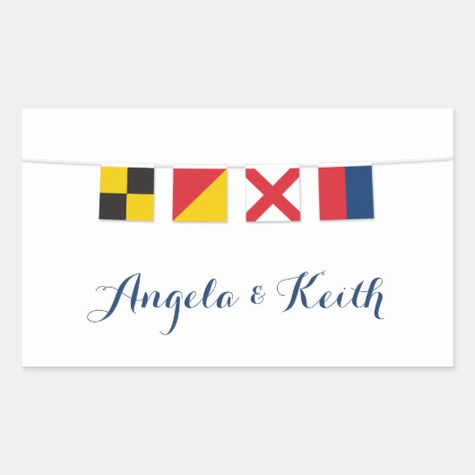 LIEBE in farbenfrohen Wasserflaggen Rechteckiger Aufkleber (Vorderseite)