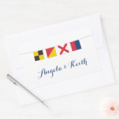 LIEBE in farbenfrohen Wasserflaggen Rechteckiger Aufkleber (Umschlag)