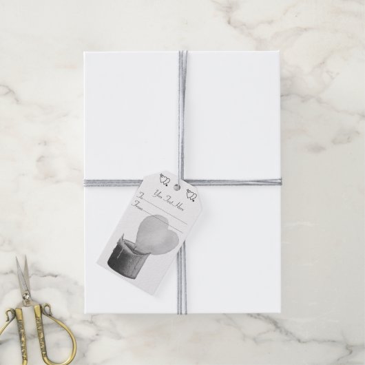 Liebe in Form einer herzförmigen Flamme Geschenkanhänger (Mit Garn)