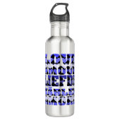 Liebe in Fremdsprachen Herz blau Edelstahlflasche (Vorderseite)