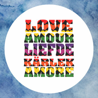 Liebe in Fremdsprachen Herz-Regenbogen Runder Aufkleber