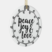 Liebe in Frieden Keramik Ornament (Rechts)