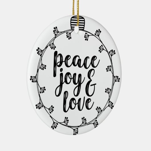 Liebe in Frieden Keramik Ornament (Rechts)