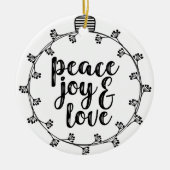 Liebe in Frieden Keramik Ornament (Vorne)