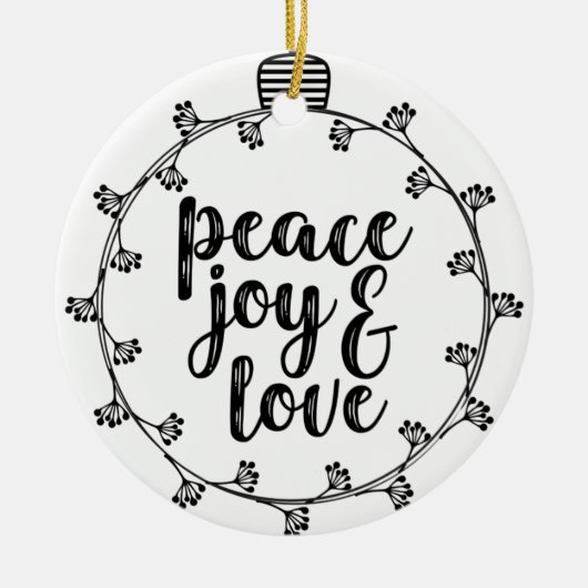 Liebe in Frieden Keramik Ornament (Vorne)