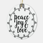 Liebe in Frieden Keramik Ornament (Links)