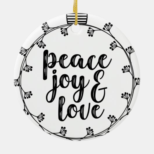 Liebe in Frieden Keramik Ornament (Hinten)