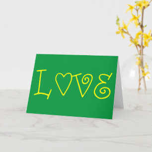 LIEBE in gelb Karte