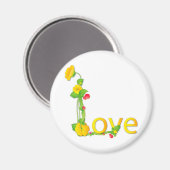 Liebe in Gelbblumen Magnet (Vorderseite/Rückseite)