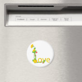 Liebe in Gelbblumen Magnet (In Situ (Geschirrspüler))
