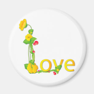Liebe in Gelbblumen Magnet