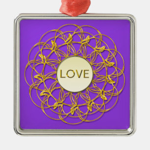 LIEBE in geometrischem Gold-Design Ornament Aus Metall