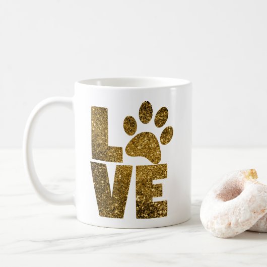 Liebe in Gold-Kaffee-Tasse Kaffeetasse (Mit Donut)