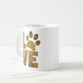 Liebe in Gold-Kaffee-Tasse Kaffeetasse (Vorderseite Links)