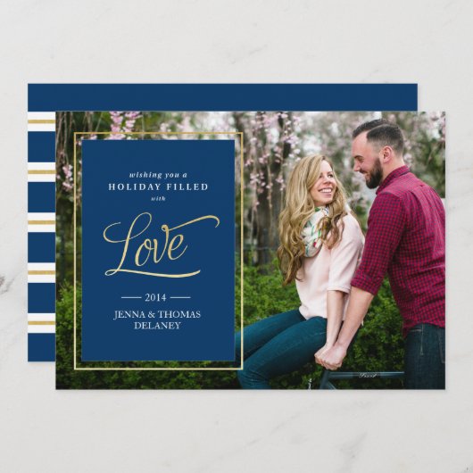 Liebe in Gold Weihnachten oder Weihnachtskarte (Vorne/Hinten)