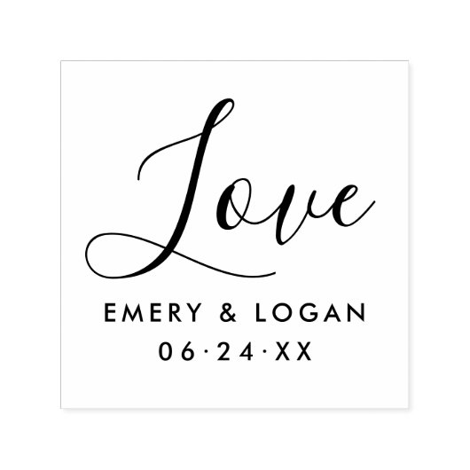 Liebe in handgeschriebenem Skripteinschnitt Permastempel (Design)