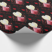 Liebe in herzförmiger Flamme Geschenkpapier (Ecke)
